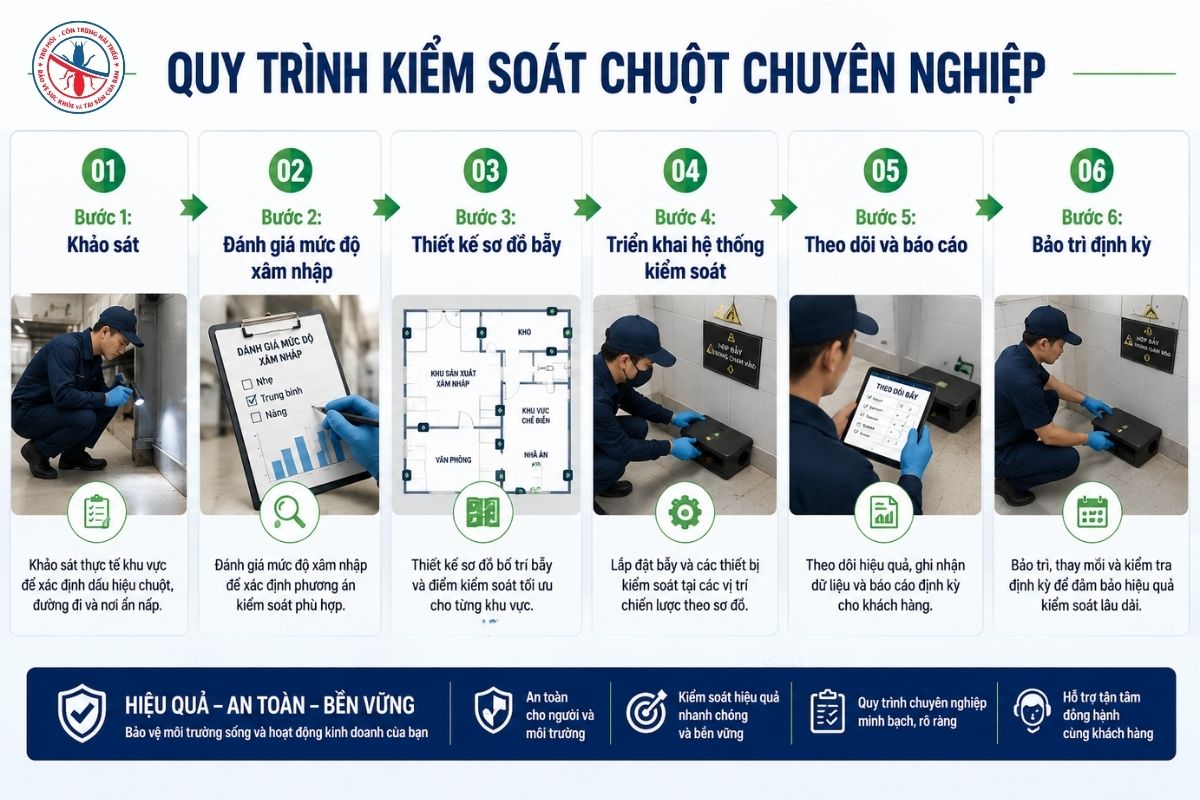 Dịch Vụ Kiểm Soát Chuột Chuyên Nghiệp Cho Kho Xưởng, Nhà Kho, KCN 4 Quy-Trinh-Kiem-Soat-Chuot-Chuyen-Nghiep